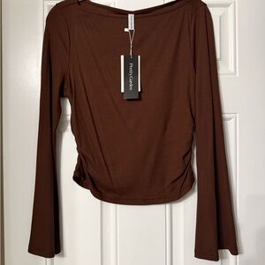 Rich Brown Long Sleeve Top